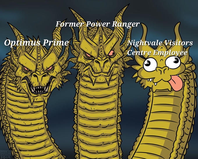 Former Power Ranger Optimus Prime 2019 Nightvale Visitors Centre Employee www.am