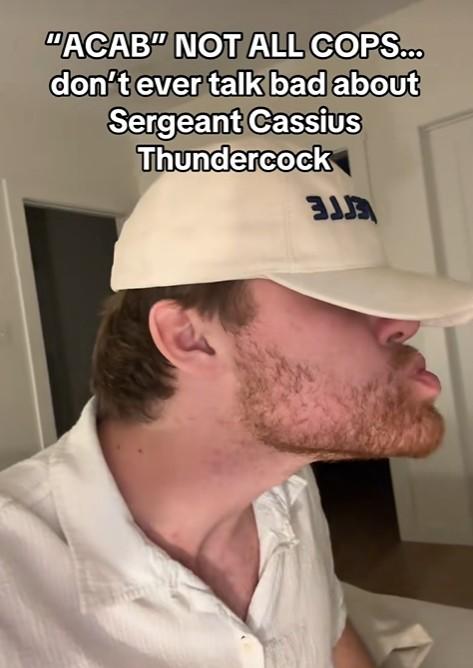 A meme about Cassius Thundercock. The meme suggests he does not apply to ACAB.