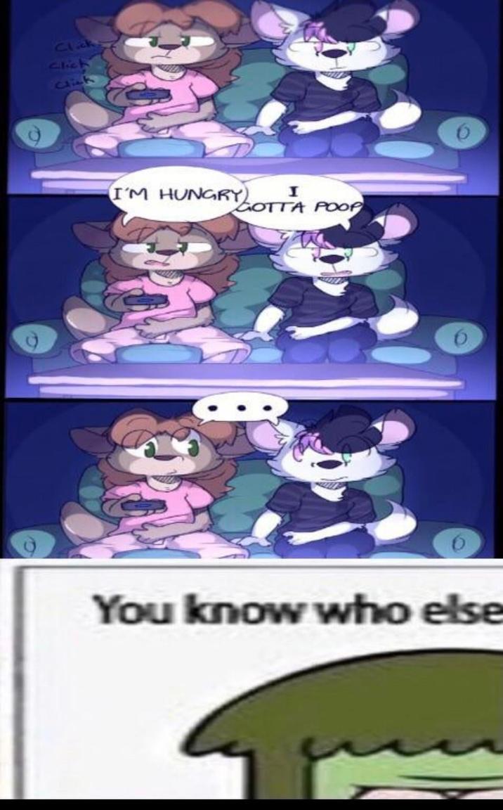 An "exploited":https://knowyourmeme.com/memes/exploitables version of the I'm Hungry, I Gotta Poop "webcomic":https://knowyourmeme.com/memes/cultures/webcomics, in which Muscle Man from _Regular Show_ interjects. 