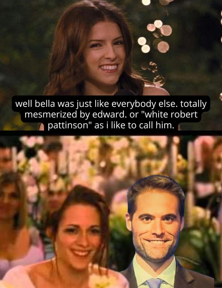 A "meme":https://knowyourmeme.com/memes/memes shared in the 📚Twilight Shitposting💿 "Facebook":https://knowyourmeme.com/memes/sites/facebook-meta group, referencing the White Robert Pattinson meme.