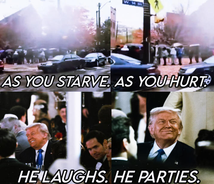 W. 14 St AS YOU STARVE. AS YOU HURT HE LAUGHS. HE PARTIES.