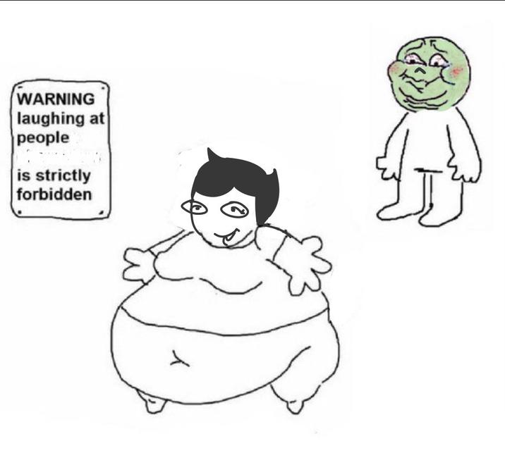 X user @orgasmoverlord tweeted a version of the, "Warning laughing at people's characters" meme depicting characters from _Homestuck_.