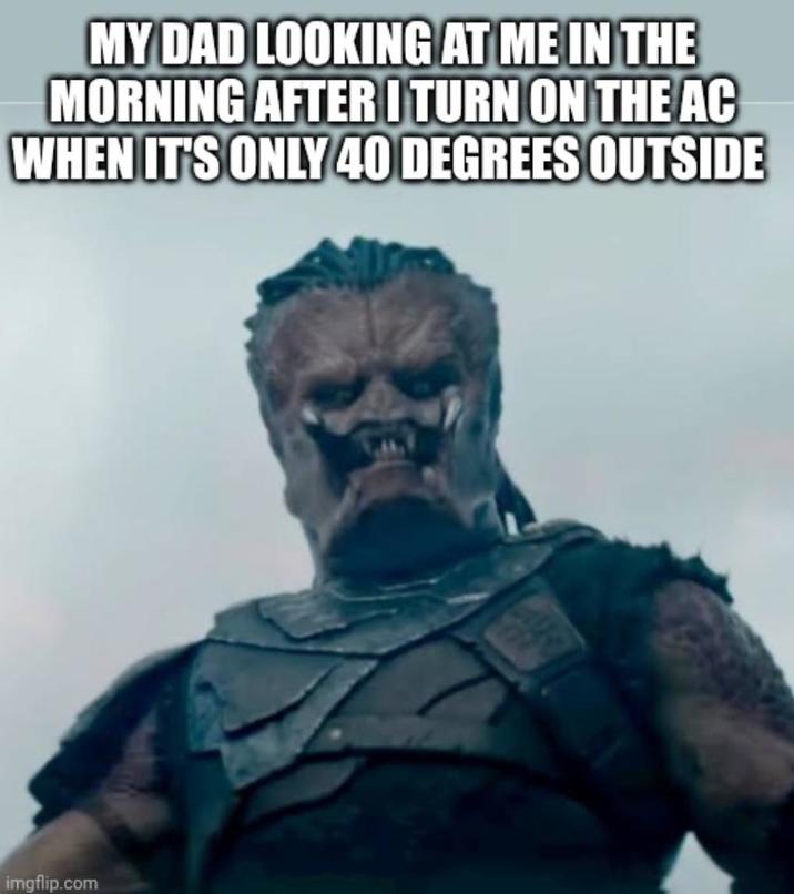 MY DAD LOOKING AT ME IN THE MORNING AFTER I TURN ON THE AC WHEN IT'S ONLY 40 DEGREES OUTSIDE imgflip.com