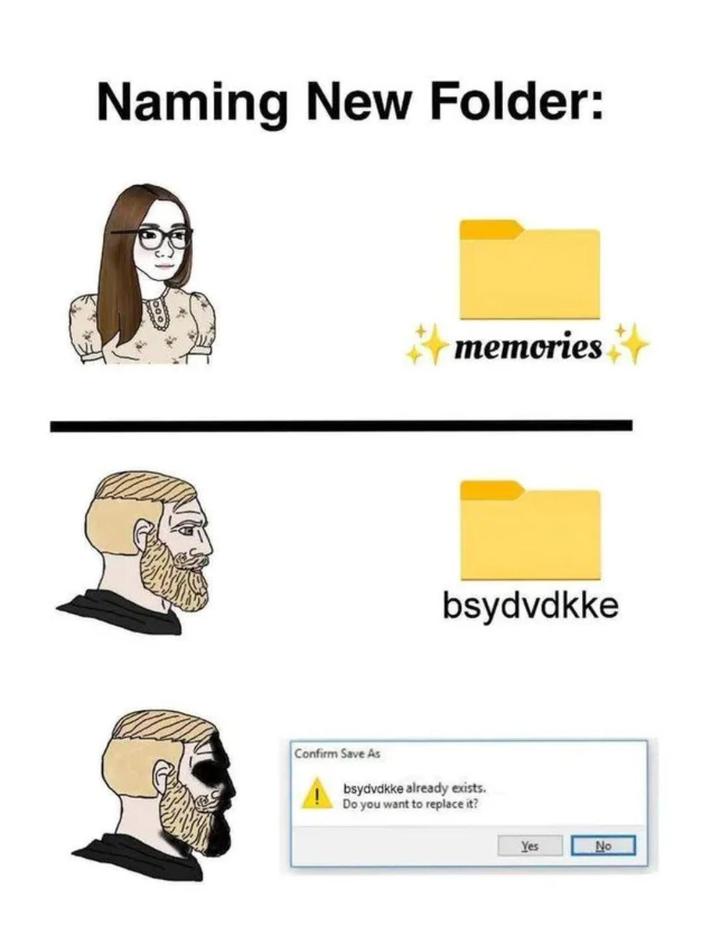 Naming New Folder: * memories # bsydvdkke Confirm Save As bsydvdkke already exists. Do you want to replace it? Yes No