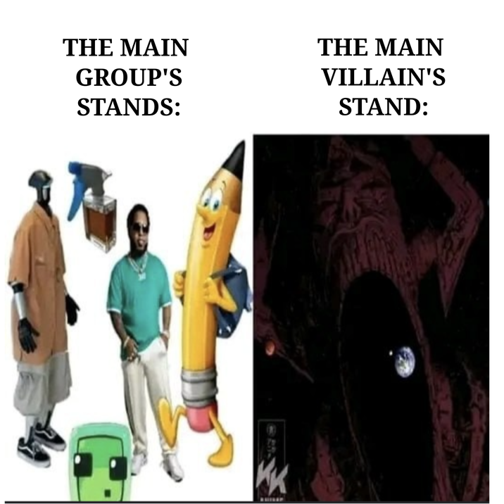 THE MAIN GROUP'S STANDS: THE MAIN VILLAIN'S STAND: