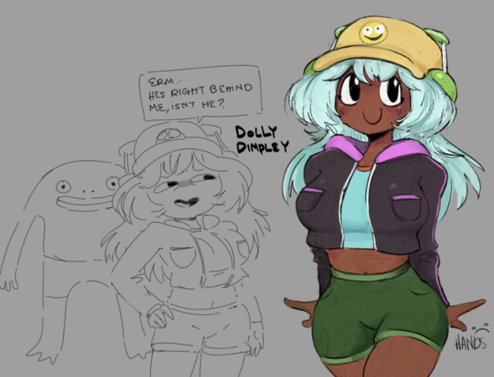 ERM... HES RIGHT BEHIND ME, ISNT HE? DOLLY DIMPLEY HANDS