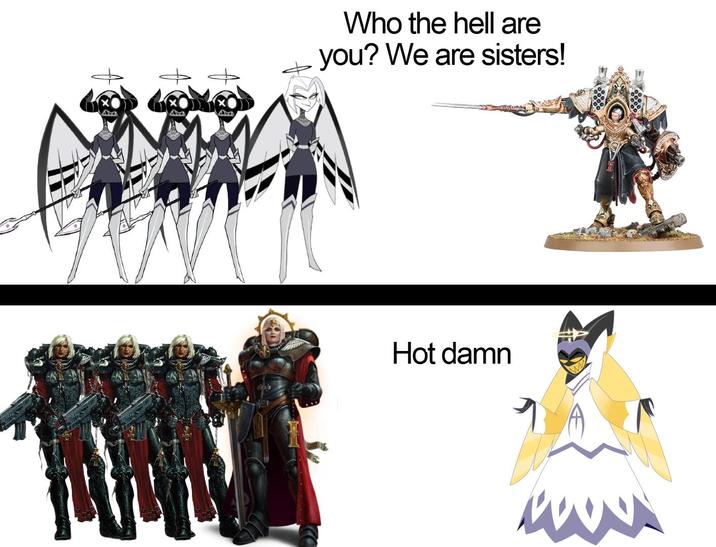 А А Who the hell are you? We are sisters! Hot damn