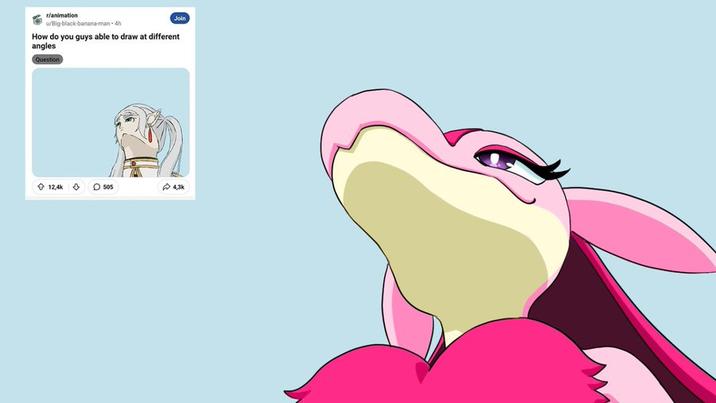 r/animation u/Big-black-banana-man-4h Join How do you guys able to draw at different angles Question 12,4k 505 4,3k