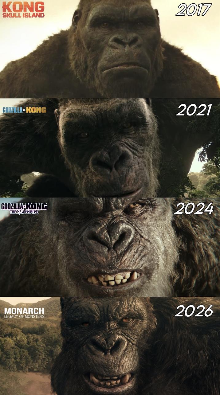 KONG SKULL ISLAND 2017 GODZILLA VS KONG 2021 GODZILLA KONG THE NEW EMPIRE MONARCH LEGACY OF MONSTERS 2024 2026