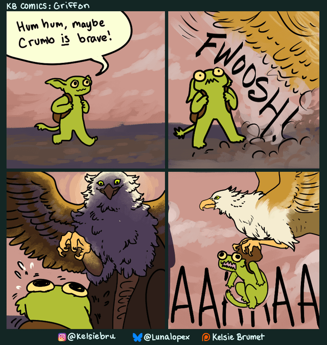 KB Comics: Griffon Hum hum, maybe Crumb is brave! "U- FWOOSHI AAAA @Kelsiebru @Lunalopex Kelsie Brumet