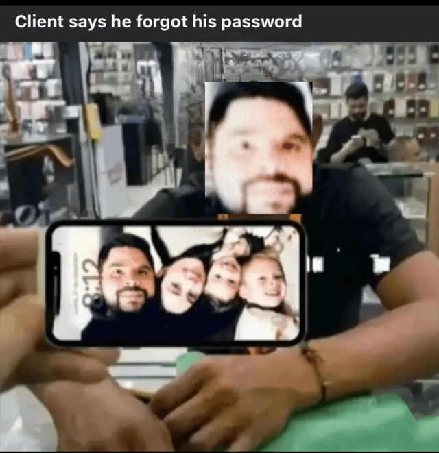 Client says he forgot his password
