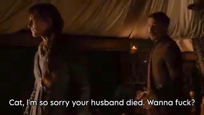 Cat, I'm so sorry your husband died. Wanna f---?