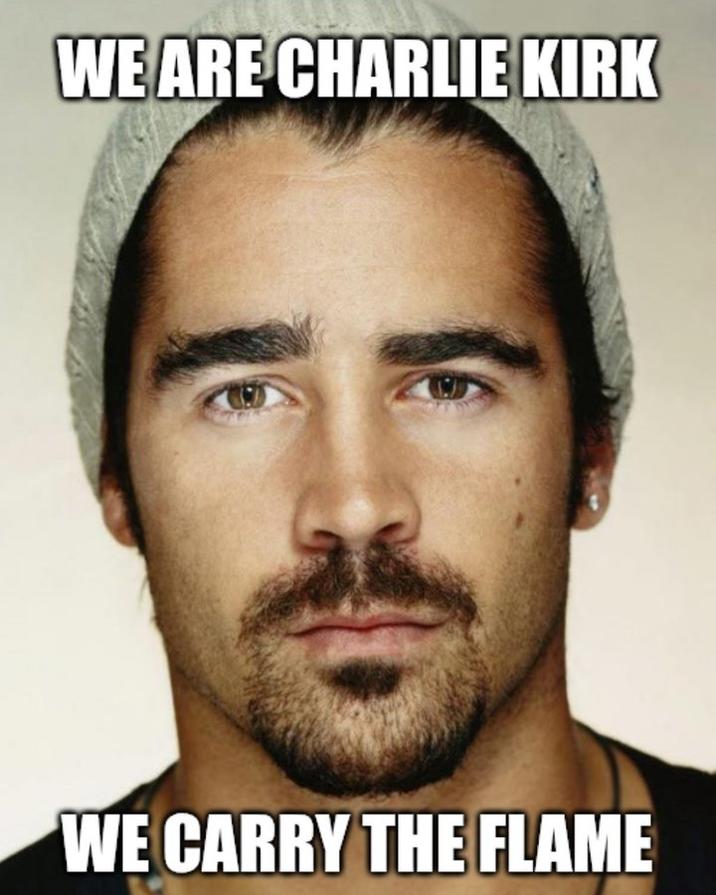 An "Impact":https://knowyourmeme.com/memes/impact font meme, joking about the "AI":https://knowyourmeme.com/memes/cultures/ai-artificial-intelligence song "We Are Charlie Kirk."  