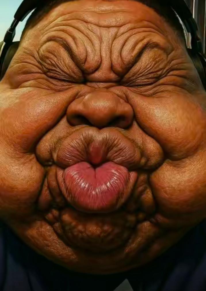 An "AI":https://knowyourmeme.com/memes/cultures/ai-artificial-intelligence edited photo of "IShowSpeed Smiling Trying Not to Laugh":https://knowyourmeme.com/memes/ishowspeed-smiling-trying-not-to-laugh, adding more wrinkles and exaggerated features.
