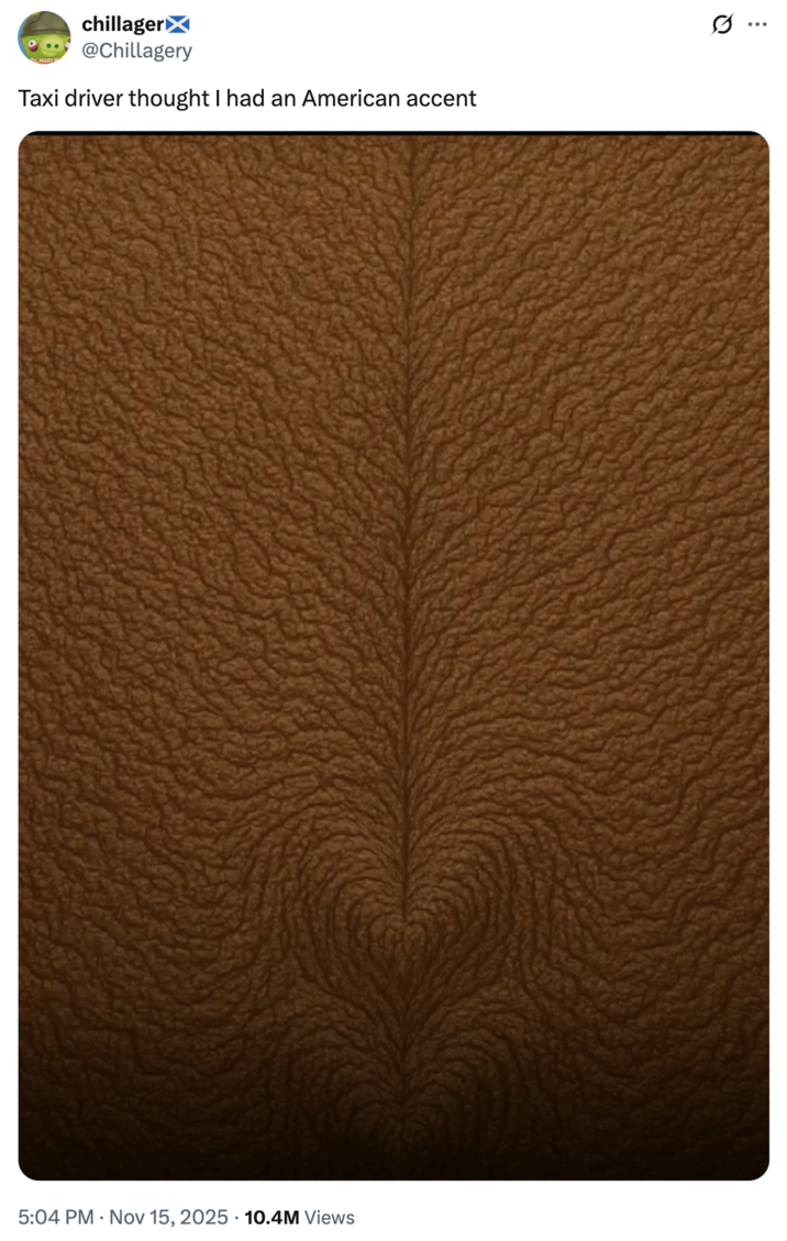 A "tweet":https://knowyourmeme.com/memes/sites/twitter-x using an unrecognizable "AI":https://knowyourmeme.com/memes/cultures/ai-artificial-intelligence edit of "IShowSpeed Smiling Trying Not to Laugh":https://knowyourmeme.com/memes/ishowspeed-smiling-trying-not-to-laugh, adding more wrinkles and exaggerated features.