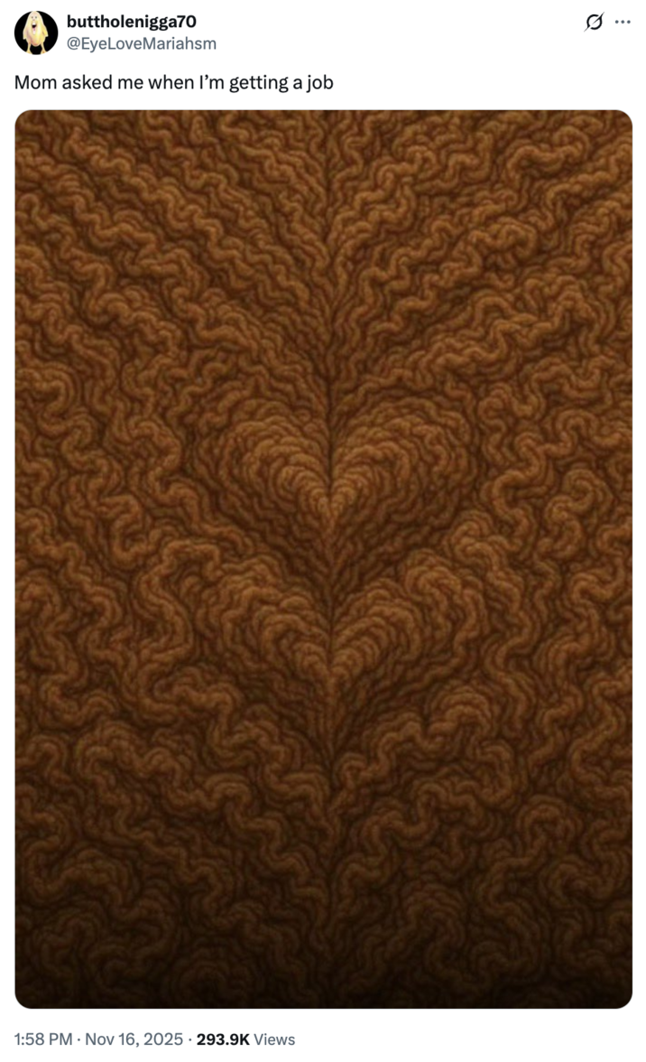 A "tweet":https://knowyourmeme.com/memes/sites/twitter-x using an unrecognizable "AI":https://knowyourmeme.com/memes/cultures/ai-artificial-intelligence edit of "IShowSpeed Smiling Trying Not to Laugh":https://knowyourmeme.com/memes/ishowspeed-smiling-trying-not-to-laugh, adding more wrinkles and exaggerated features.