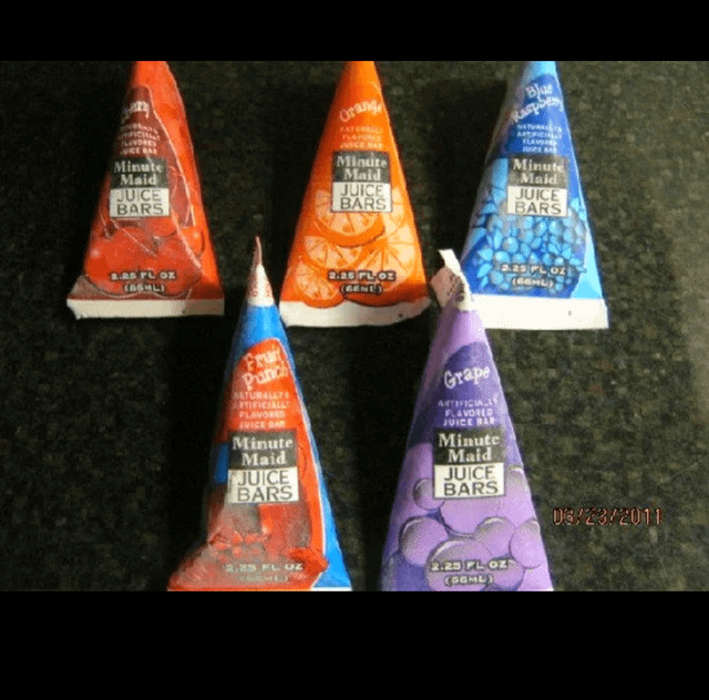 LAVORED UICE BA Minute Maid Orang FATURALLY FLATORED JUICE HAY Minute Blue Raspbe NATURALS ARTIFICIALLY FLAVOR JUICE BAS Minute Maid Maid JUICE JUICE BARS BARS JUICE BARS 2.25 FL OZ (65ML) 2.25 PLOZE 2.25 FLOZ (66ML) (GEME Fruit Punch NATURALLY RTIFICIALLY FLAVORED VICK BAR Minute Grape ARTIFICIALLY FLAVORED JUICE BAR Minute Maid Maid JUICE JUICE BARS BARS 03/23/2011 2.25 FL OZ 2.25 FL OZ (66ML)