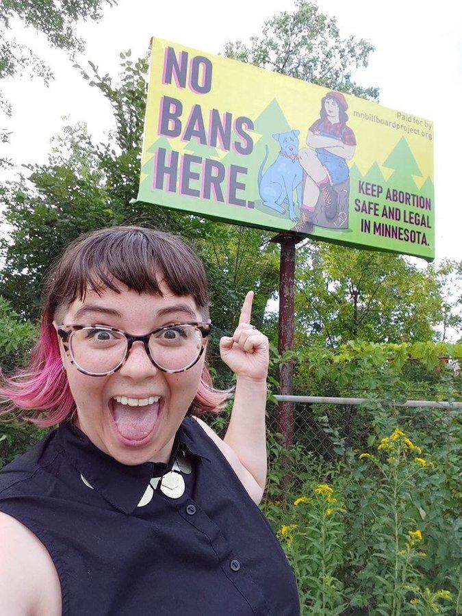 A post from mid-August 2019 by X / Twitter user @KTReedTownsend, which depicts a billboard supporting abortion rights that she put up. The image later became the source for the I Require Context / Contextjak meme.