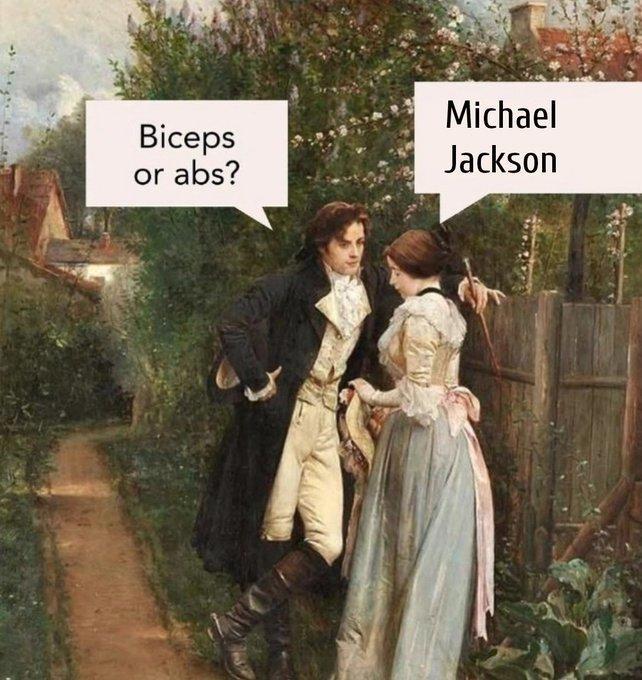 Biceps or abs? Michael Jackson