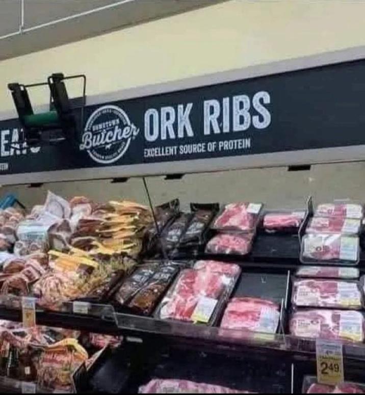 EAL Butcher ORK RIBS EXCELLENT SOURCE OF PROTEIN 249