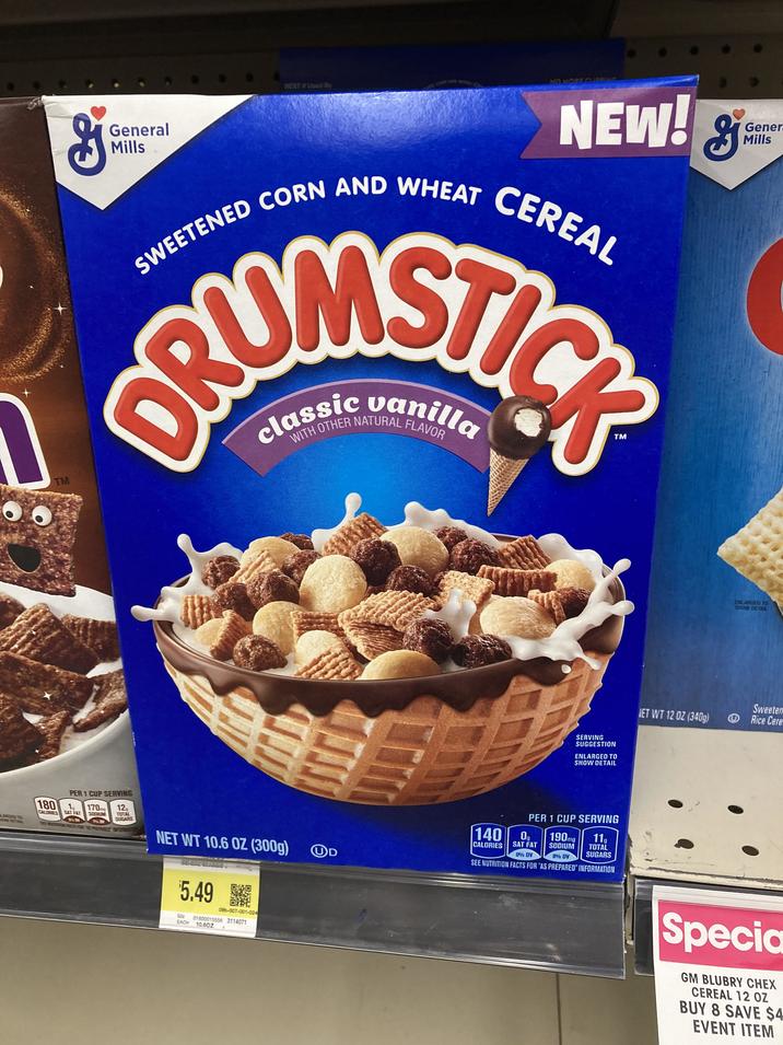 BEST Used By NO G General Mills NEW! & SWEETENED CORN AND WHEAT CEREAL Gener Mills TM WITH OTHER NATURAL FLAVOR LARGED TO PER 1 CUP SERVING 18017012 CALORIES SAT FAT 7% DV SUGARS NET WT 10.6 OZ (300g) $5.49 回饋回 ! 096-007-001-024 52c EACH 01600015556 3114071 10.6OZ UD SERVING SUGGESTION ENLARGED TO SHOW DETAIL 140 CALORIES PER 1 CUP SERVING 190mg 11, SODIUM 09 SAT FAT TOTAL SUGARS 8% DV 0% DV SEE NUTRITION FACTS FOR "AS PREPARED" INFORMATION IET WT 12 OZ (340g) ENLARGED TO SHOW DETAIL Sweeten Rice Cere. Specia GM BLUBRY CHEX CEREAL 12 OZ BUY 8 SAVE $4 EVENT ITEM