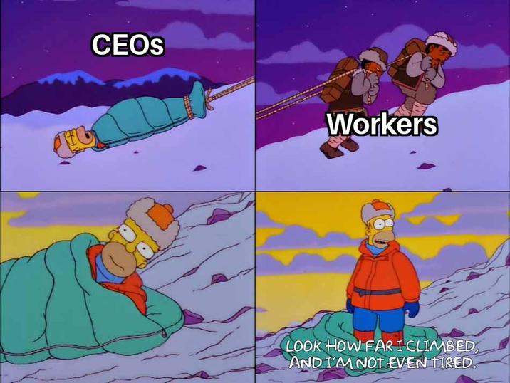 CEOS Workers LOOK HOW FAR I CLIMBED AND I'M NOT EVEN TIRED