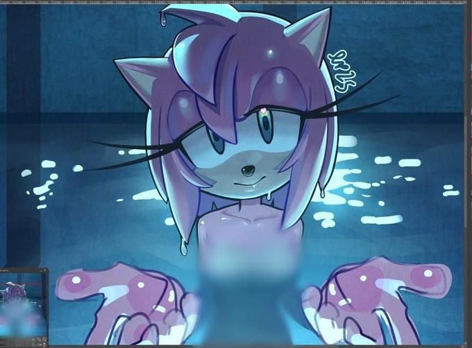 A comic referencing the Reze Arc pool scene. It imagines Amy Rose in the pool.