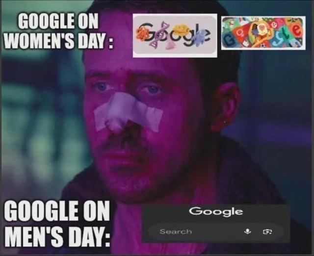 GOOGLE ON WOMEN'S DAY: gle GOOGLE ON MEN'S DAY: Google Search