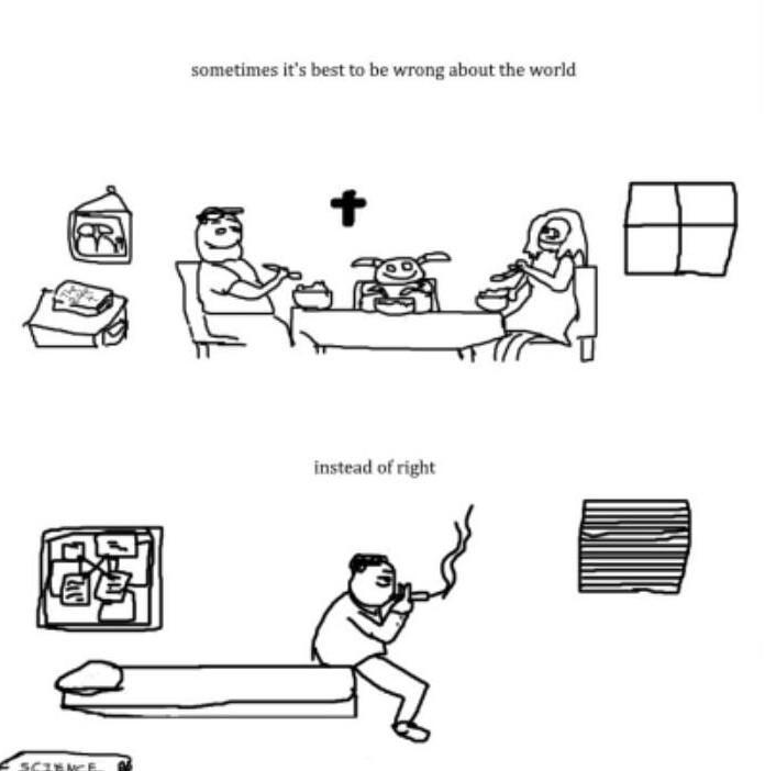 SCIENCE 三 sometimes it's best to be wrong about the world instead of right