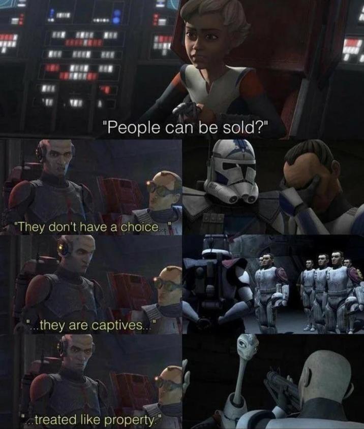 "People can be sold?" "They don't have a choice. they are captives.. treated like property." R