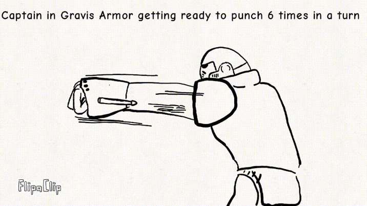 Captain in Gravis Armor getting ready to punch 6 times in a turn FlipaClip