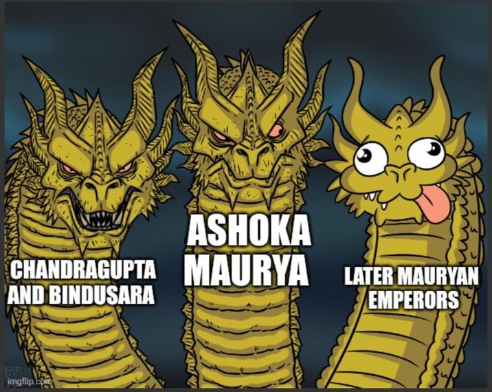ASHOKA CHANDRAGUPTA MAURYA AND BINDUSARA LATER MAURYAN EMPERORS imgflip.com