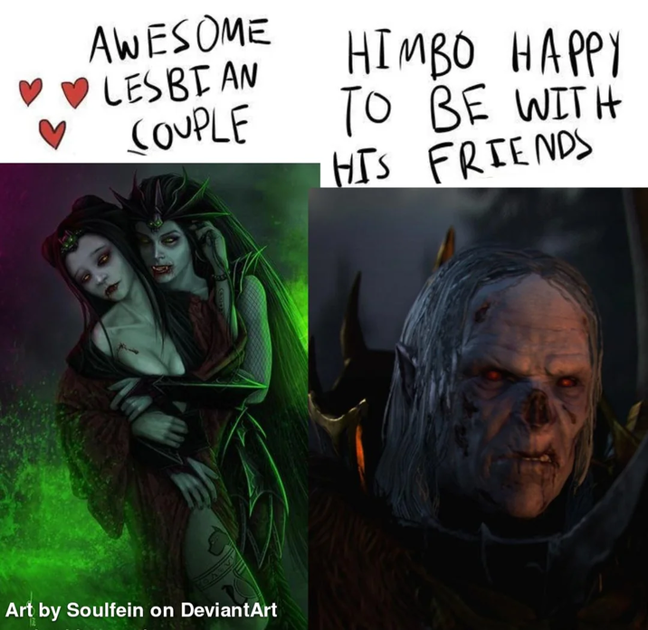 AWESOME LESBIAN COUPLE Art by Soulfein on DeviantArt HIMBO HAPPY TO BE WITH HIS FRIENDS