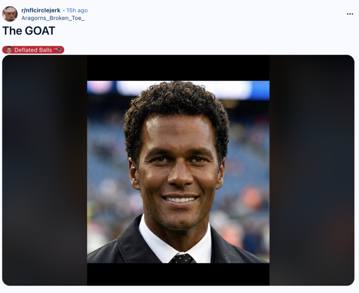 A "meme":https://knowyourmeme.com/memes/memes about "Tom Brady":https://knowyourmeme.com/memes/people/tom-brady saying what many online thought sounded like the n-word during the coverage of a Philadelphia Eagles-Dallas Cowboys game.