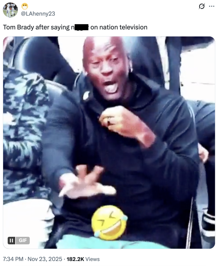 A "meme":https://knowyourmeme.com/memes/memes about "Tom Brady":https://knowyourmeme.com/memes/people/tom-brady saying what many online thought sounded like the n-word during the coverage of a Philadelphia Eagles-Dallas Cowboys game.