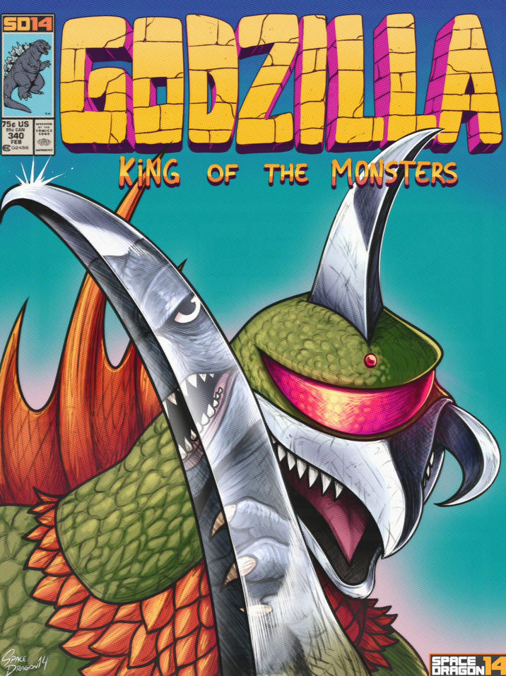SD14 75¢ US 95c CAN 340 FEB 02456 BY THE TM AUTHORITY GODZILLA KING OF THE MONSTERS SPACE 14 SPACE DRAGON14