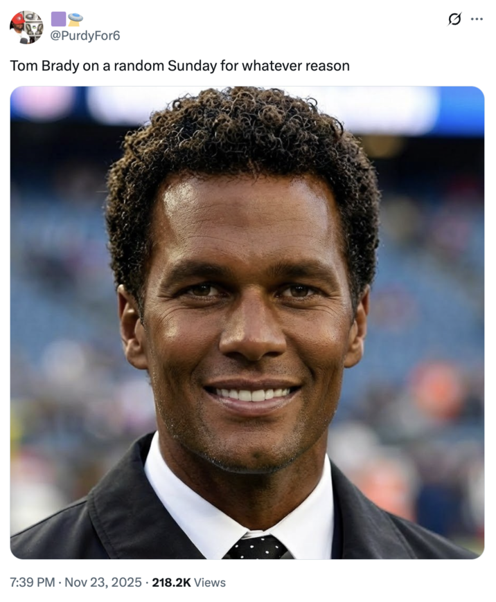 A "meme":https://knowyourmeme.com/memes/memes about "Tom Brady":https://knowyourmeme.com/memes/people/tom-brady saying what many online thought sounded like the n-word during the coverage of a Philadelphia Eagles-Dallas Cowboys game.