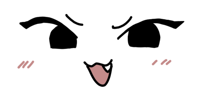 A PNG of artist Orenji's brat face.