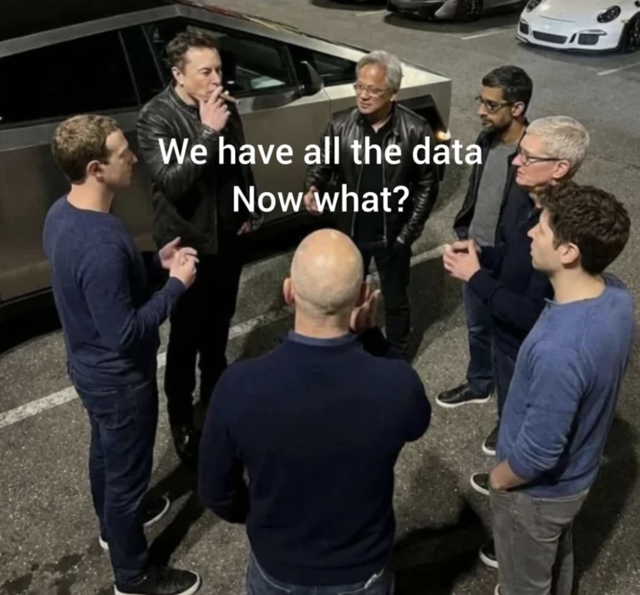 Redditor u/BurritoProlapse posted a version of the image labeled, "We have all the data, now what?" to the subreddit /r/dankmemes. The post gathered over 15,000 upvotes in a day.