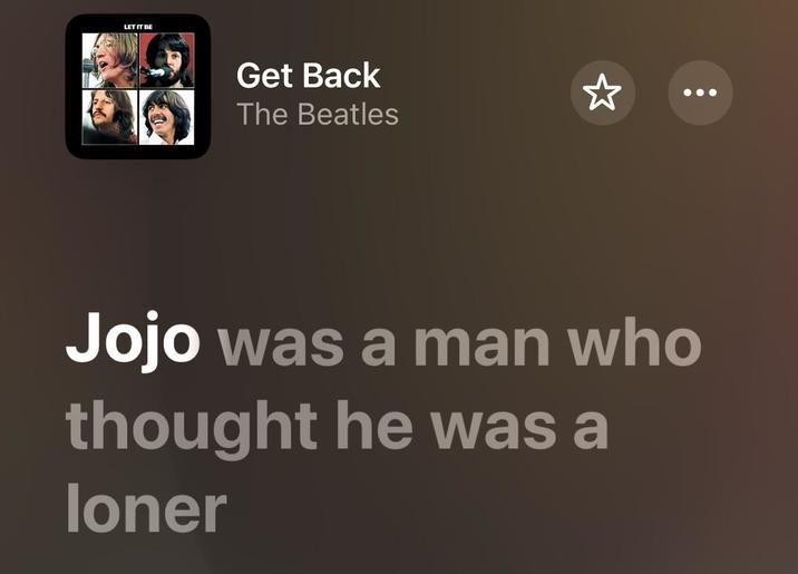 LET IT BE Get Back The Beatles : Jojo was a man who thought he was a loner
