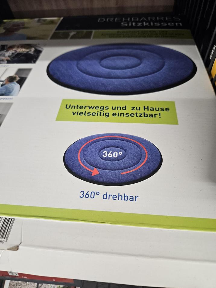 teigen DREHBARRES Sitzkissen ziehen! Unterwegs und zu Hause vielseitig einsetzbar! 90 458 360° 360° drehbar