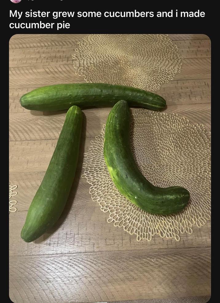 My sister grew some cucumbers and i made cucumber pie 元