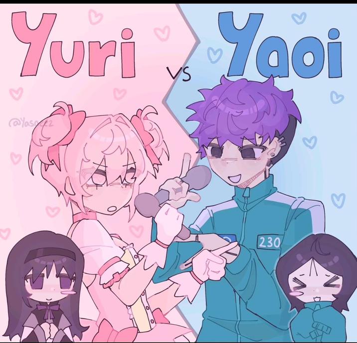 A redraw of the Yuri vs. Yaoi wood burning art. It was drawn by yasneez.