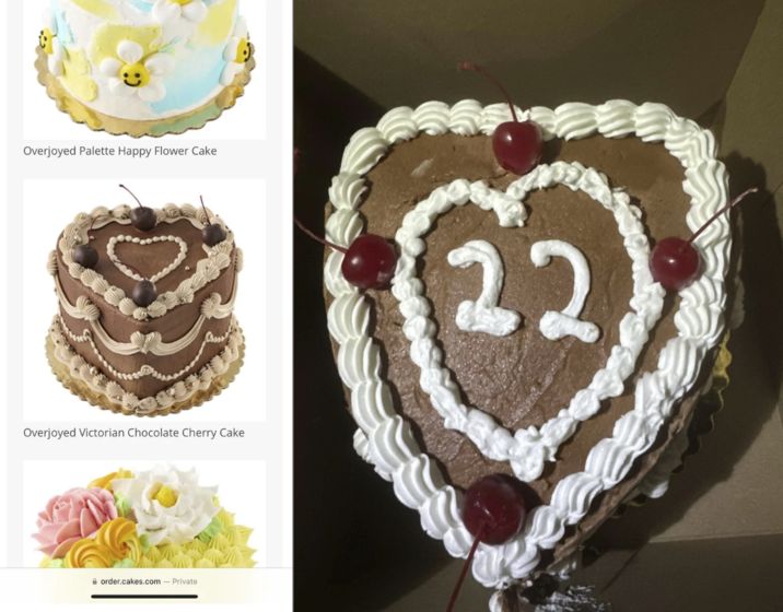 Overjoyed Palette Happy Flower Cake Overjoyed Victorian Chocolate Cherry Cake order.cakes.com - Private 22