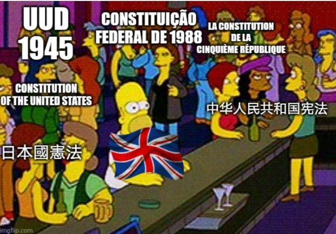 UUD 1945 CONSTITUIÇÃO FEDERAL DE 1988 LA CONSTITUTION DE LA CINQUIÈME RÉPUBLIQUE CONSTITUTION OF THE UNITED STATES 中华人民共和国宪法 日本國憲法 imgflip.com