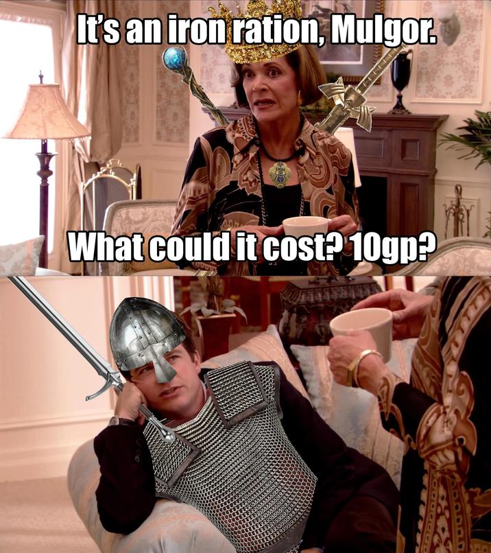 It's an iron ration, Mulgor. What could it cost? 10gp?
