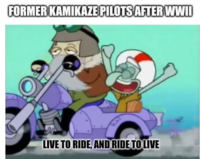 FORMER KAMIKAZE PILOTS AFTER WWII O LIVE TO RIDE, AND RIDE TO LIVE