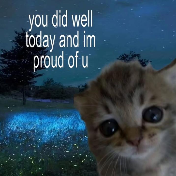 you did well today and im proud of u