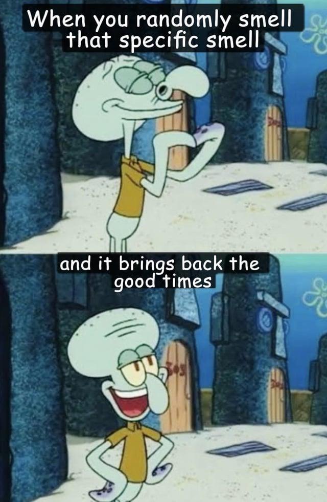When you randomly smell that specific smell and it brings back the good times SP