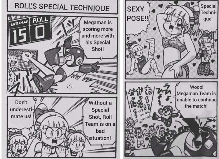 You just go to the source, download the zip and check the first folder
Mega Man Soccer, from Rockman 4Koma Dai Koushin manga: Roll's team uses a special move to defeat Rockman's team
Capcom